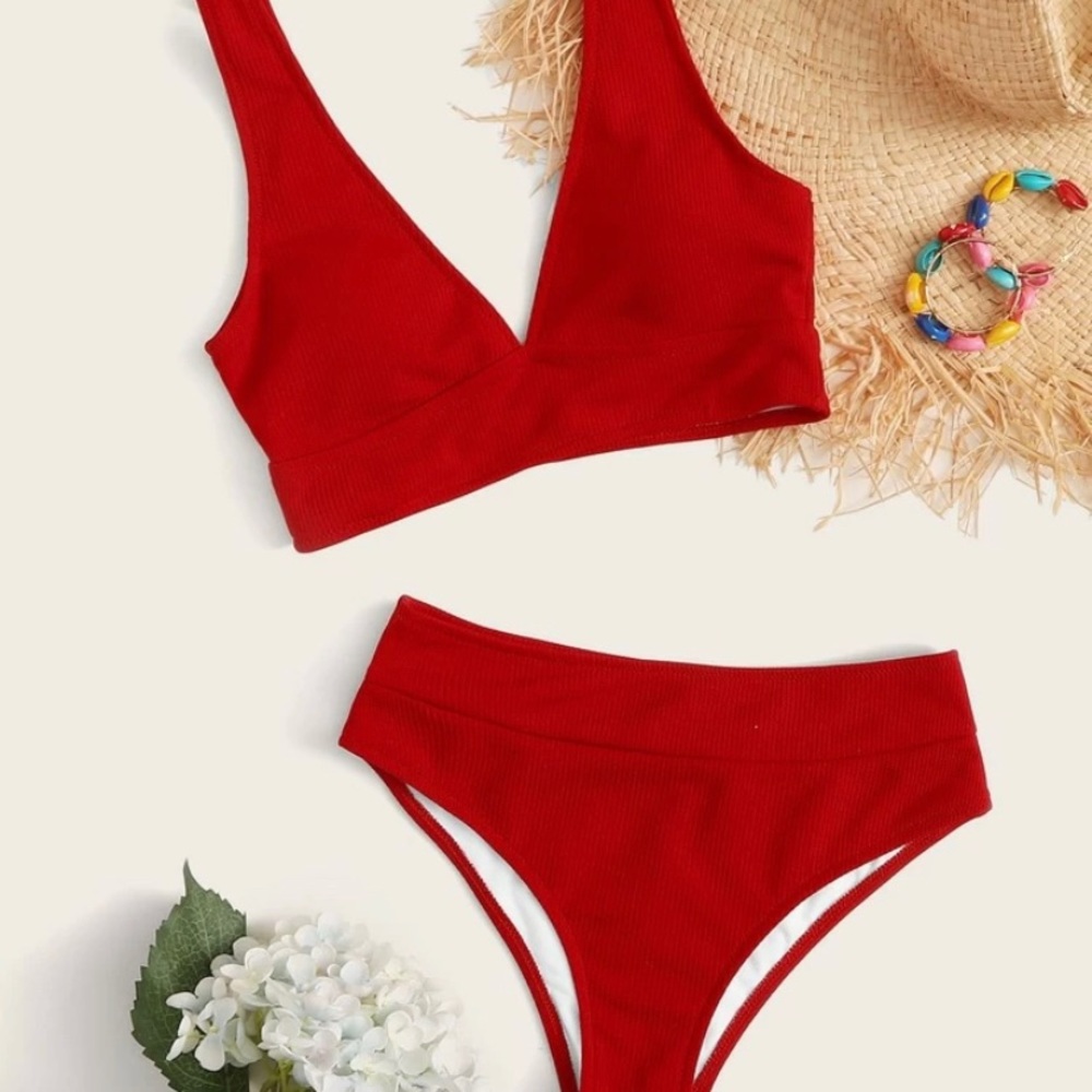 red high waisted bikini - Picture 1 of 2